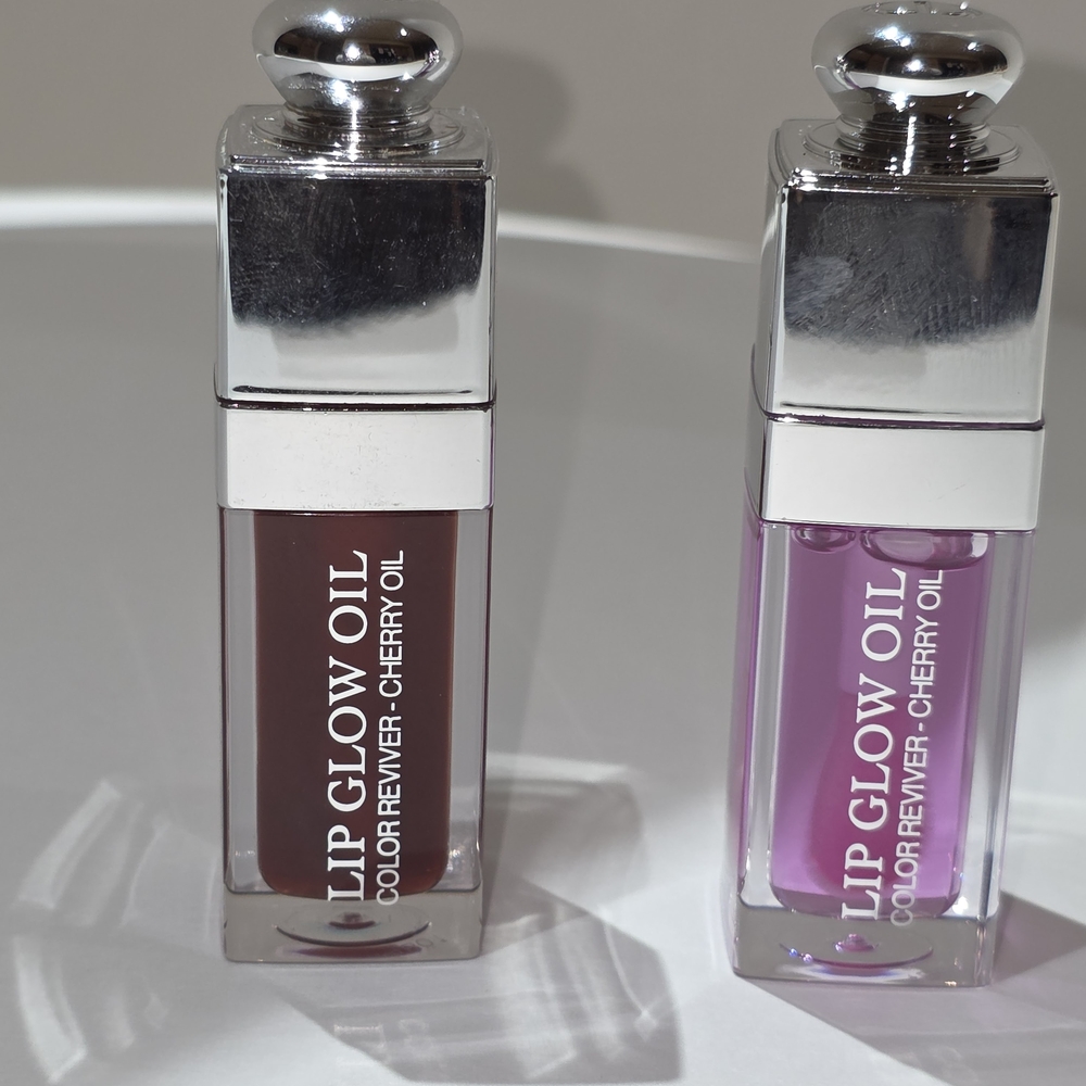 Dior Lip Glow Oil - Deep Red Cherry Oil No 4B01 , Soft Purple Cherry Oil No 4B05